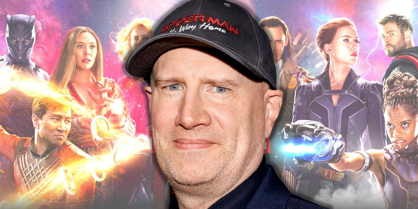 Kevin Feige apoiado pelos personagens vistos na Fase 4 do MCU