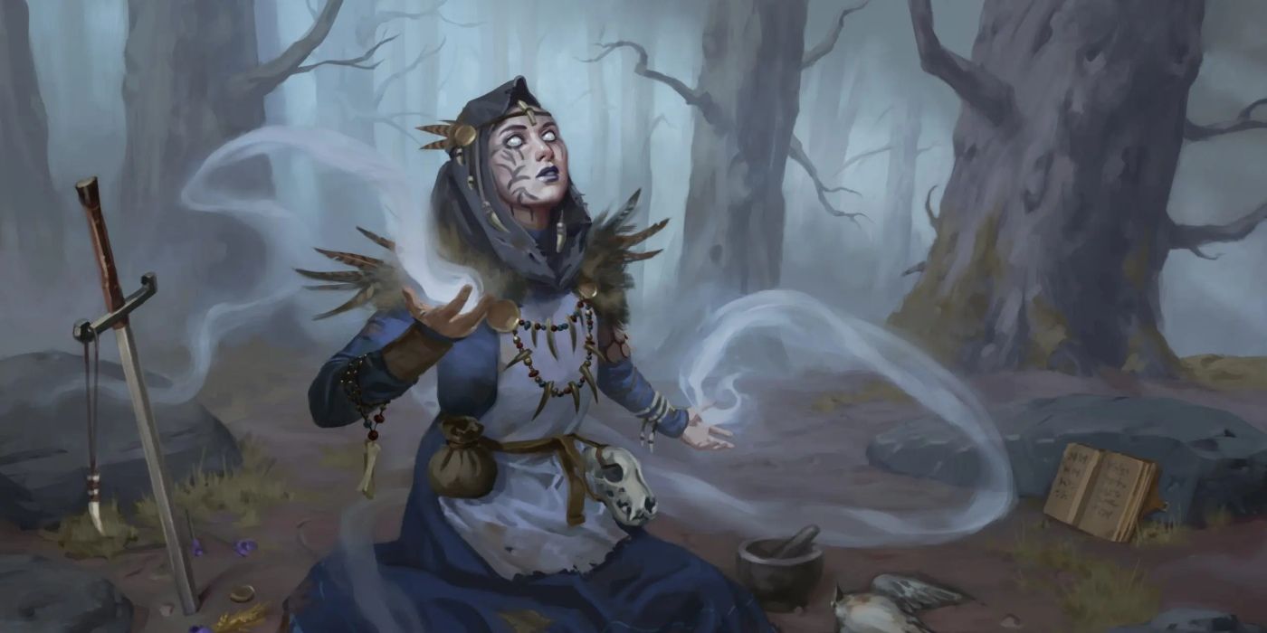 An adventurer uses magical powers in Grim Hollow DnD third-party setting