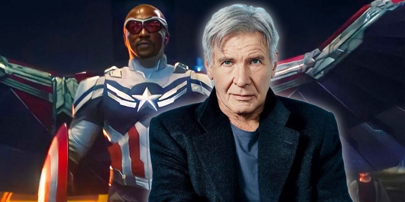 Harrison Ford in front of Anthony Mackie as Captain America in The Falcon and the Winter Soldier.