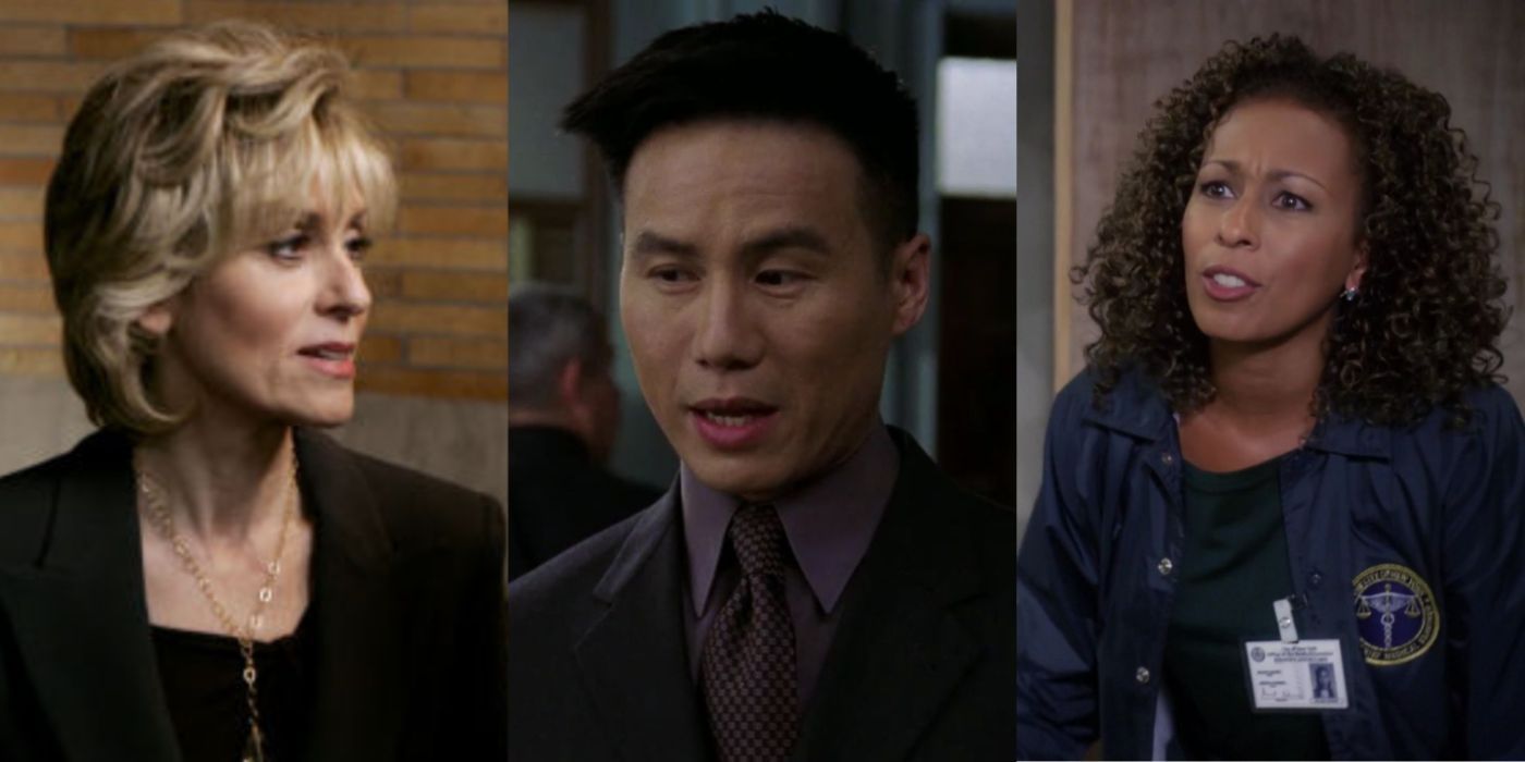 Header Image of Judge Donnelly, Dr. George Huang, and Dr. Melinda Warner in Law & Order SVU