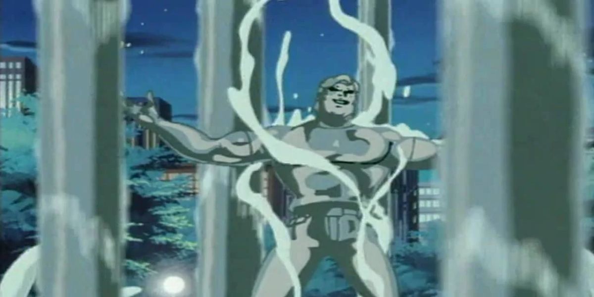 Hydro Man contrôlant l'eau de Spider-Man: The Animated Series.