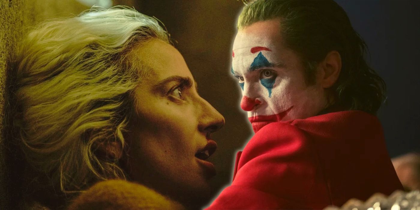 Joaquin Phoenix as The Joker and Lady Gaga as Harley Quinn in Joker: Folie a Deux