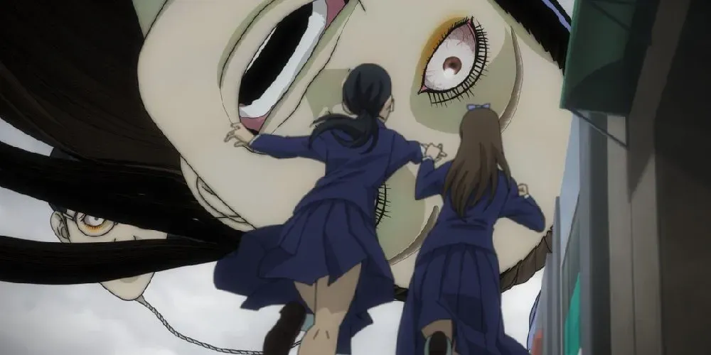 A balloon head scares the students in Junji Ito Maniac