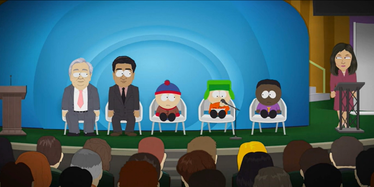 Kyle gives a speech in South Park season 26 premiere