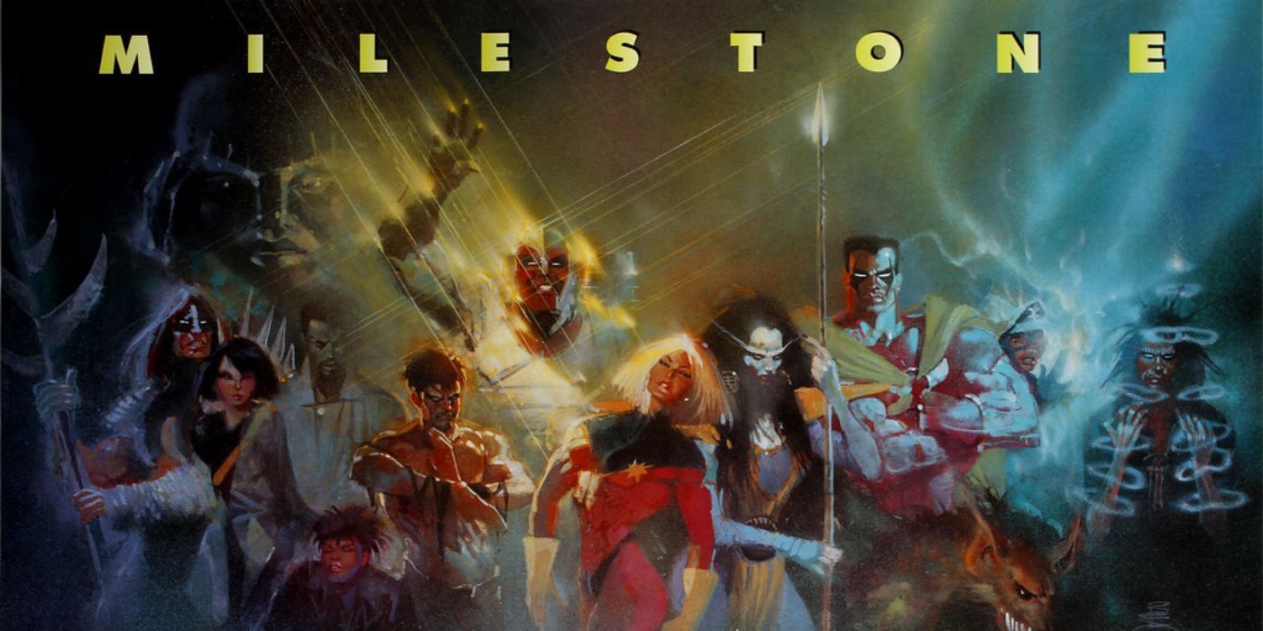 Promotional ad banner for Milestone Comics in the 1990s.