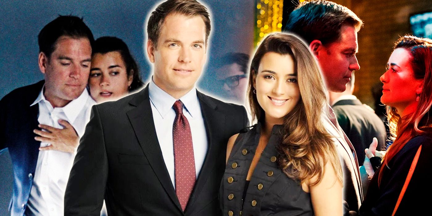 NCIS' Tony and Ziva smiling in front of images from their past episodes