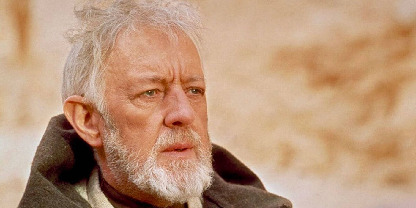 Obi-Wan Kenobi staring into the middle distance in Star Wars: A New Hope