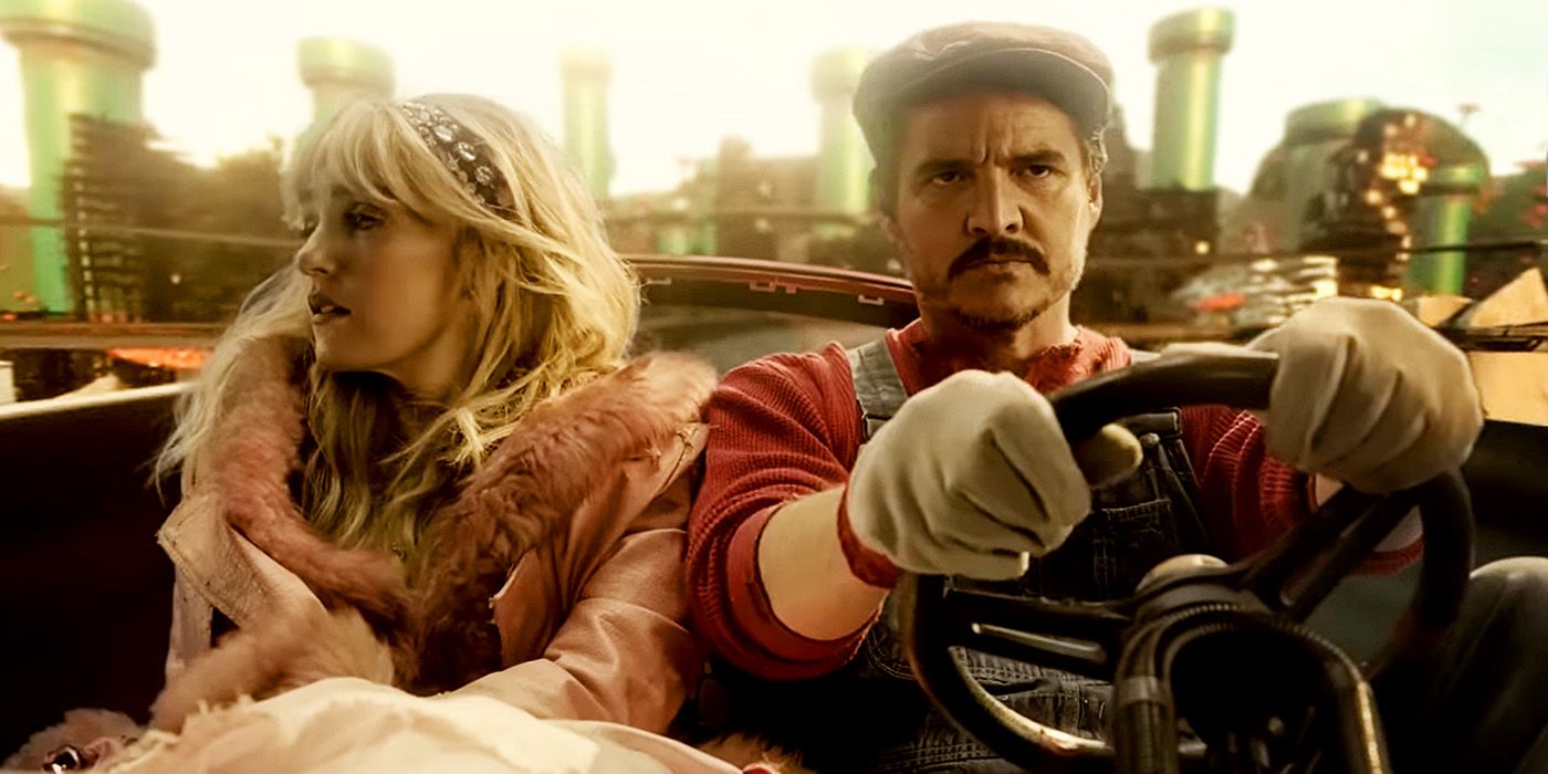 Pedro Pascal's Mario and Chloe Fineman's Peach in SNL's Mario Kart sketch.