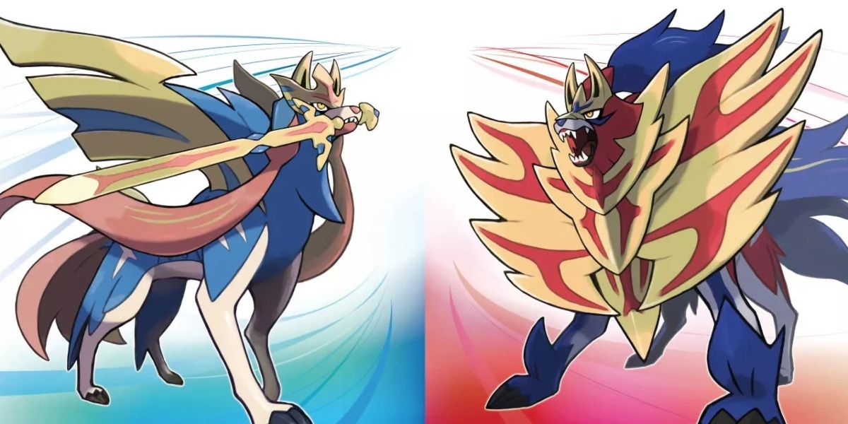 Zacian and Zamazenta on the covers for Pokemon Sword and Shield