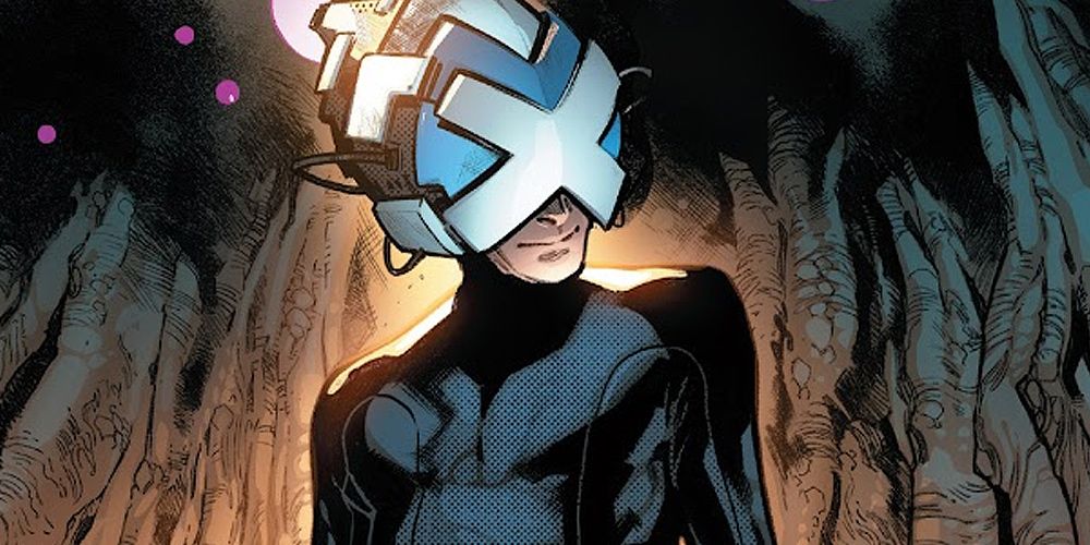 Professor Xavier wears an X-shaped Cerebro visor in Marvel Comics House of X
