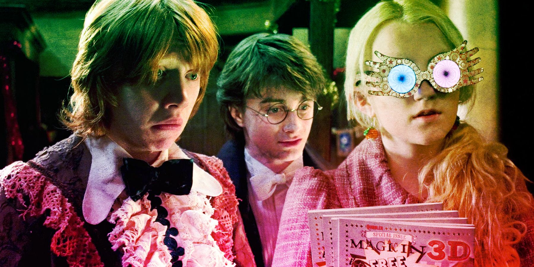 Ron Weasley, Harry, and Luna Lovegood in Harry Potter