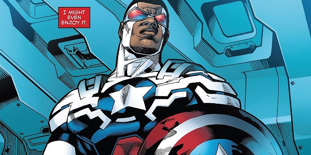 Sam Wilson picks up the shield in Captain America: Sam Wilson
