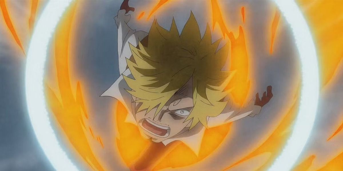 Sanji creates fire in One Piece.