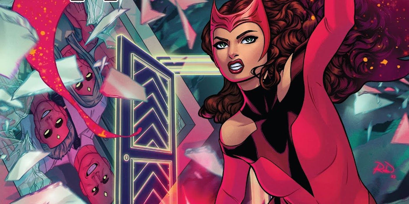 Scarlet Witch casts a spell in Marvel Comics.