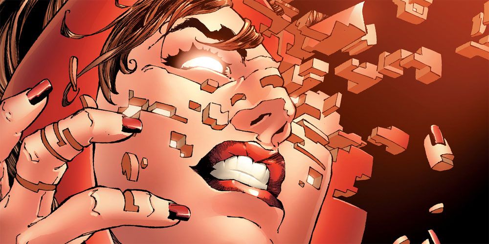 The Scarlet Witch warping reality in Marvel Comics