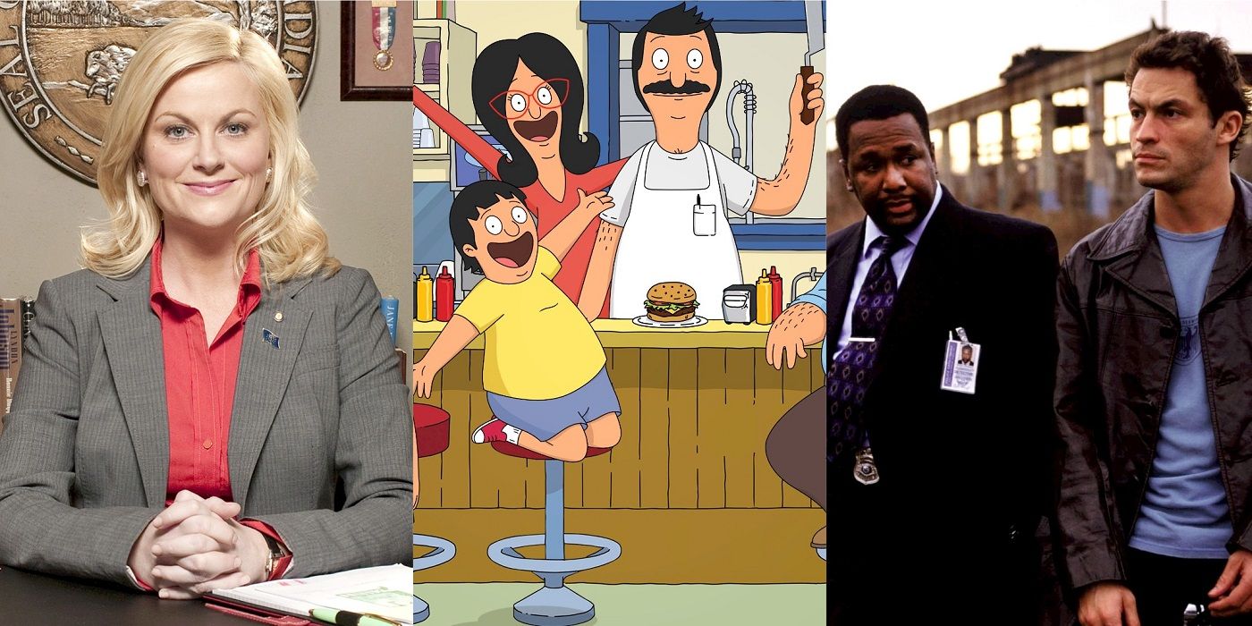 Split Image of Parks and Recreation, Bob's Burgers and The Wire