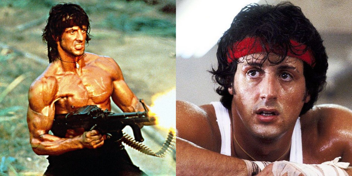 Sylvester Stallone as Rambo and Rocky