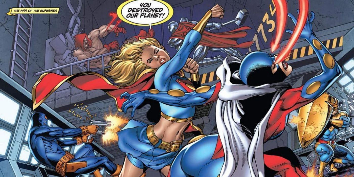 Supergirl lutando contra a supermulher Lucy Lane.