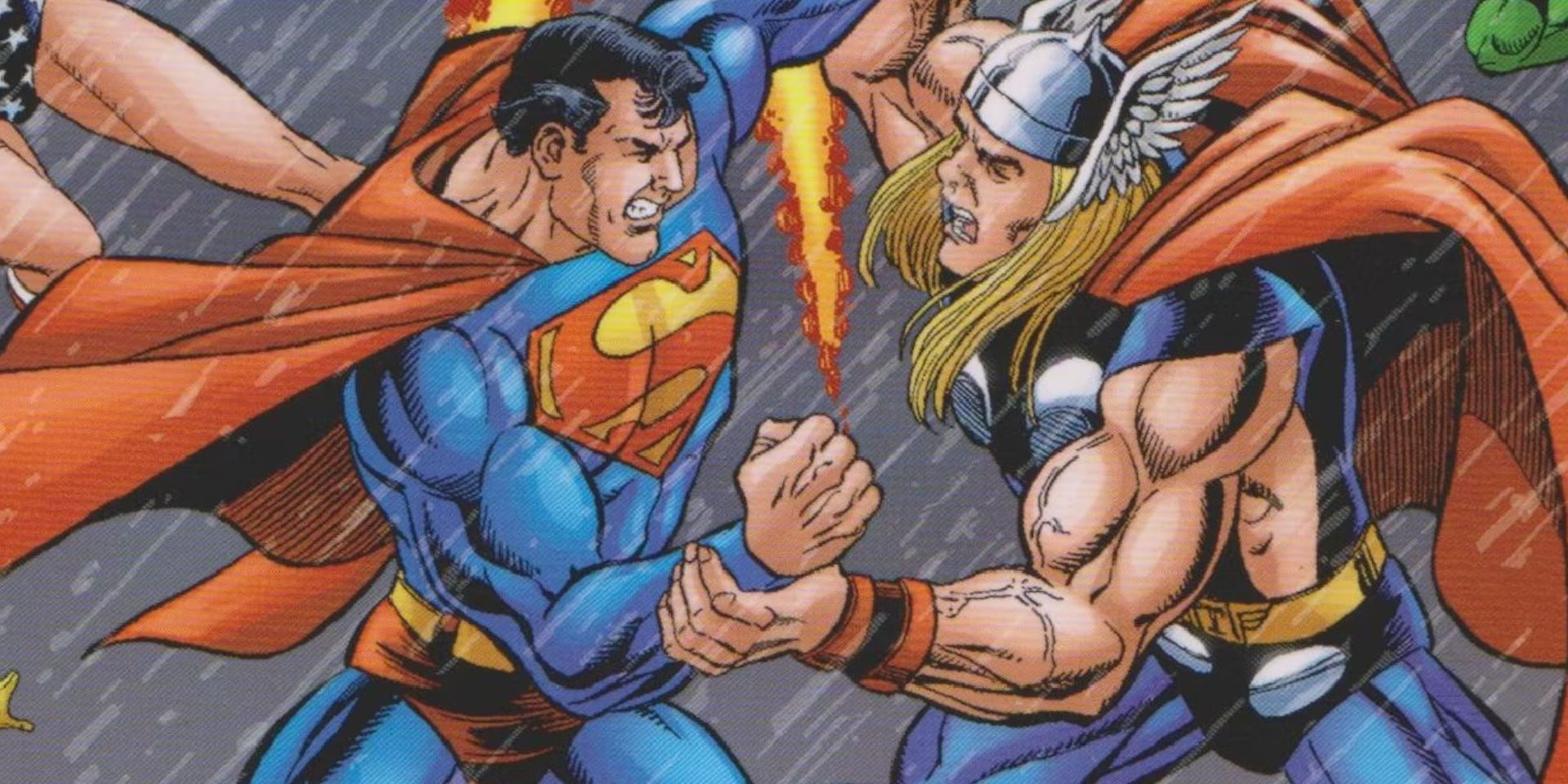 DC's Superman fight Marvel's Thor in JLA/Avengers