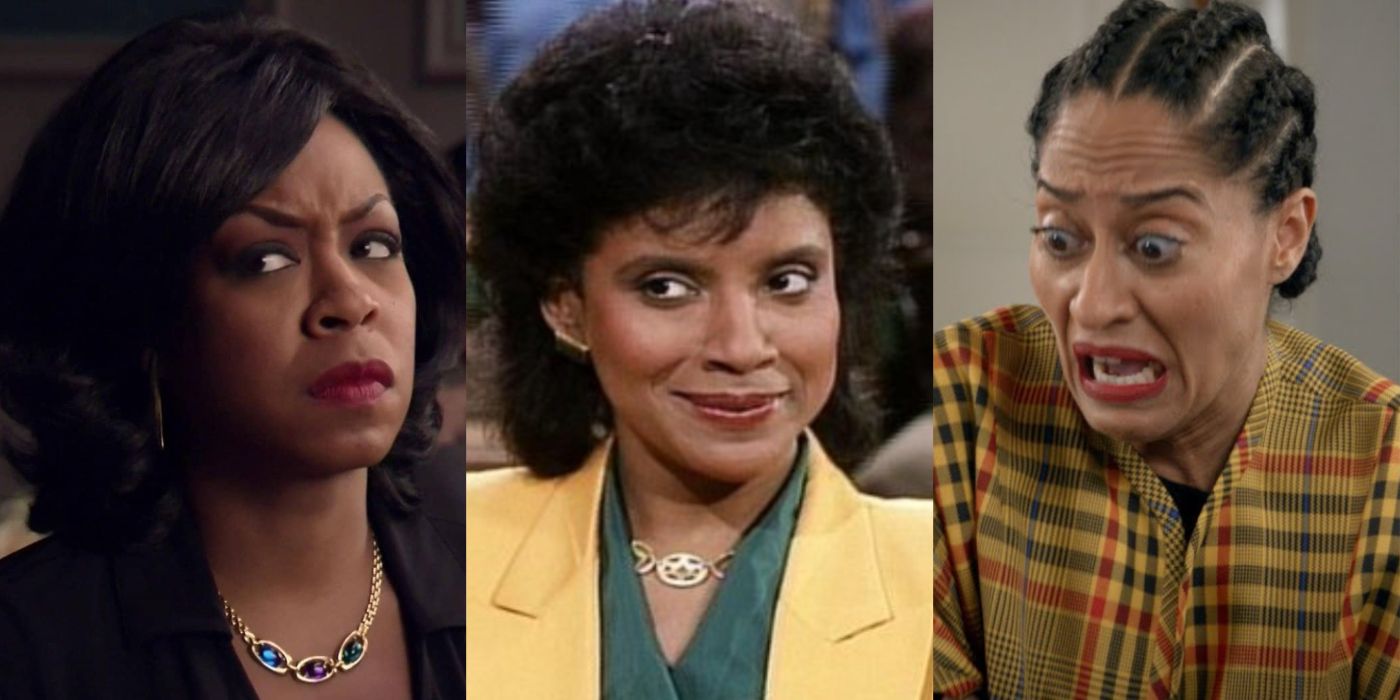Split image showing scenes from Everybody Hates Chris, The Cosby Show and Black-Ish 