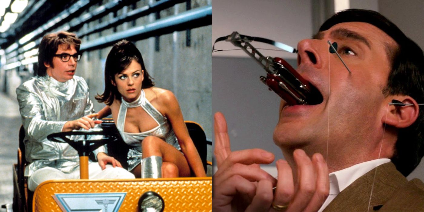 Split image showing scenes from Austin Powers and Get Smart