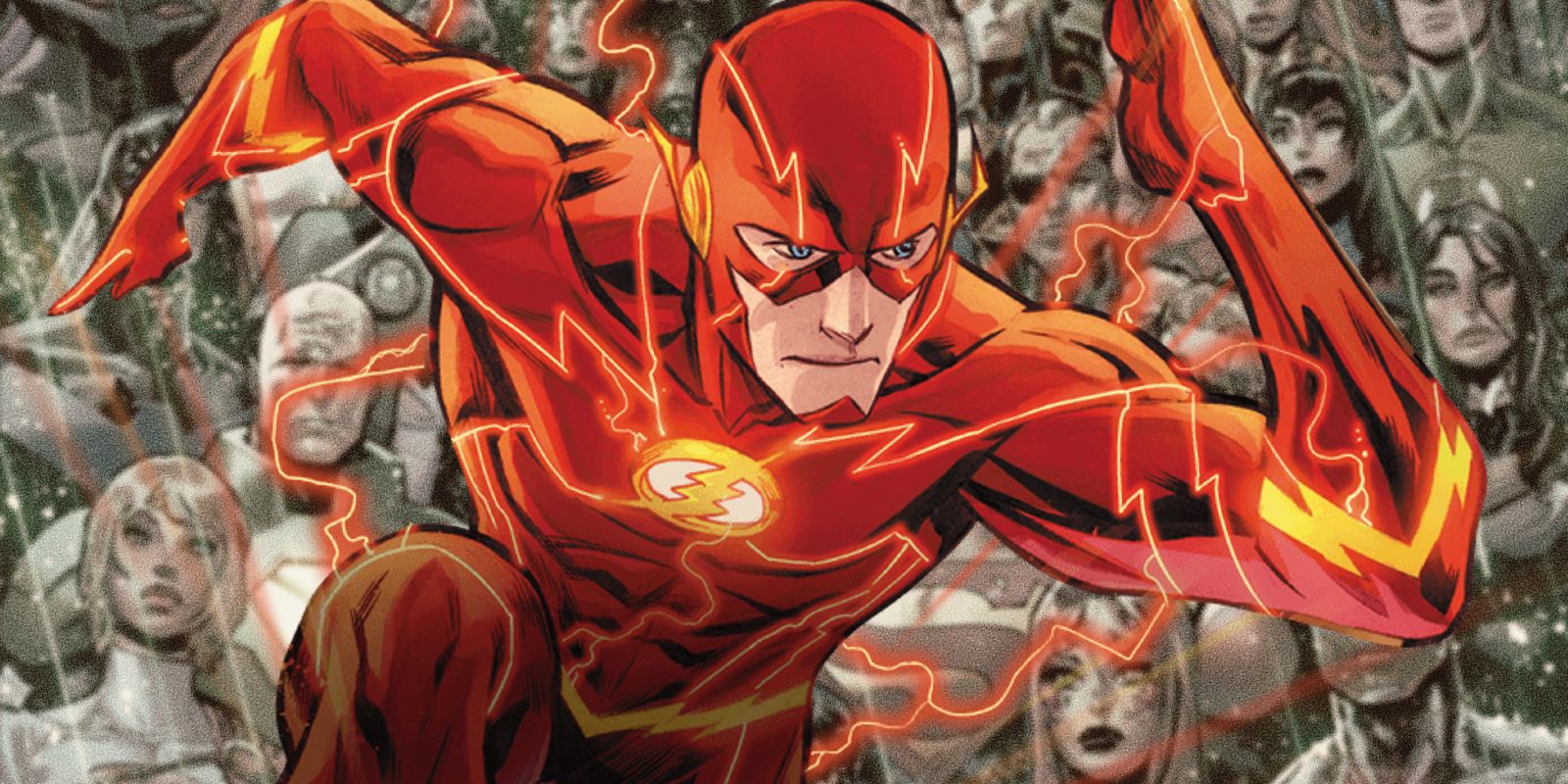 The Flash overlaid on the cover of Lazarus Planet - Omega