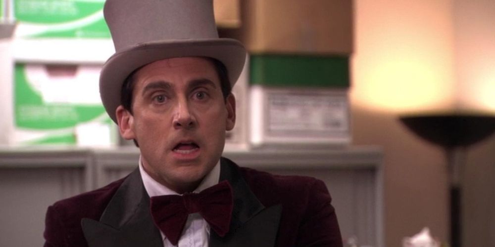  Michael Scott dressed as Willy Wonka in The Office.