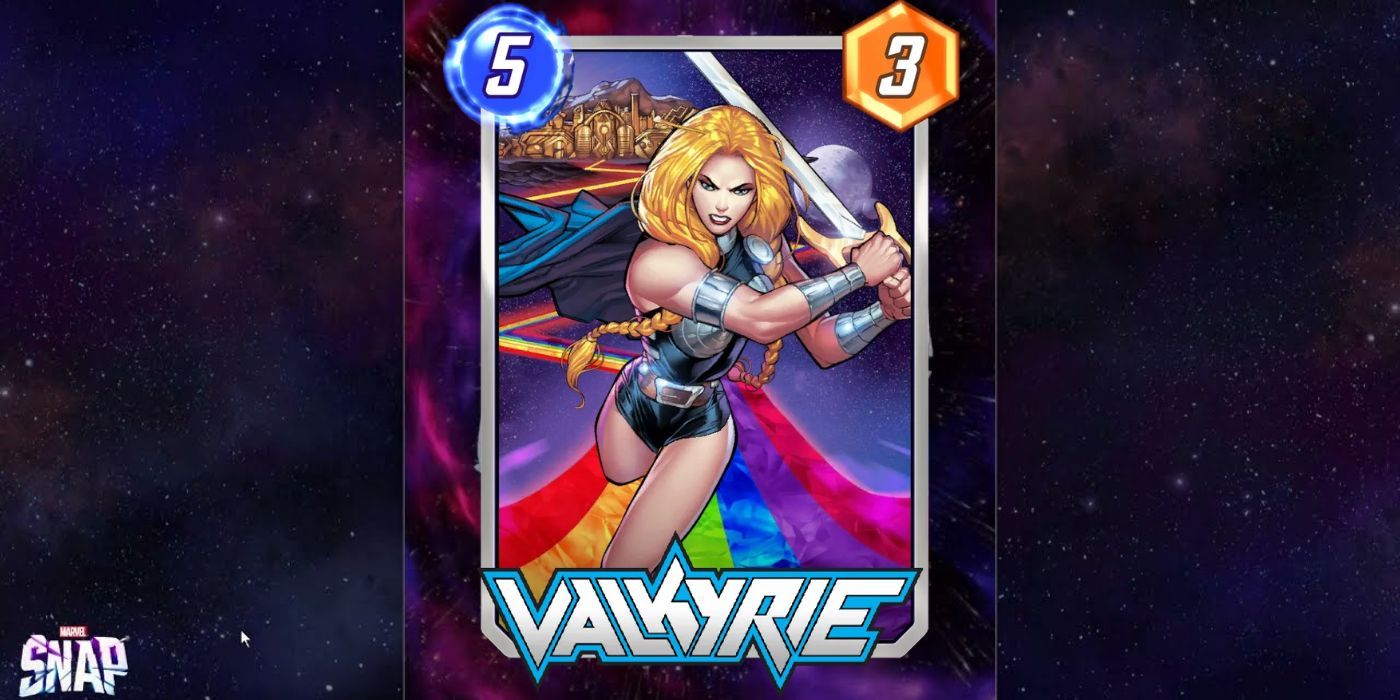 The Valkyrie card in Marvel Snap on promotional art