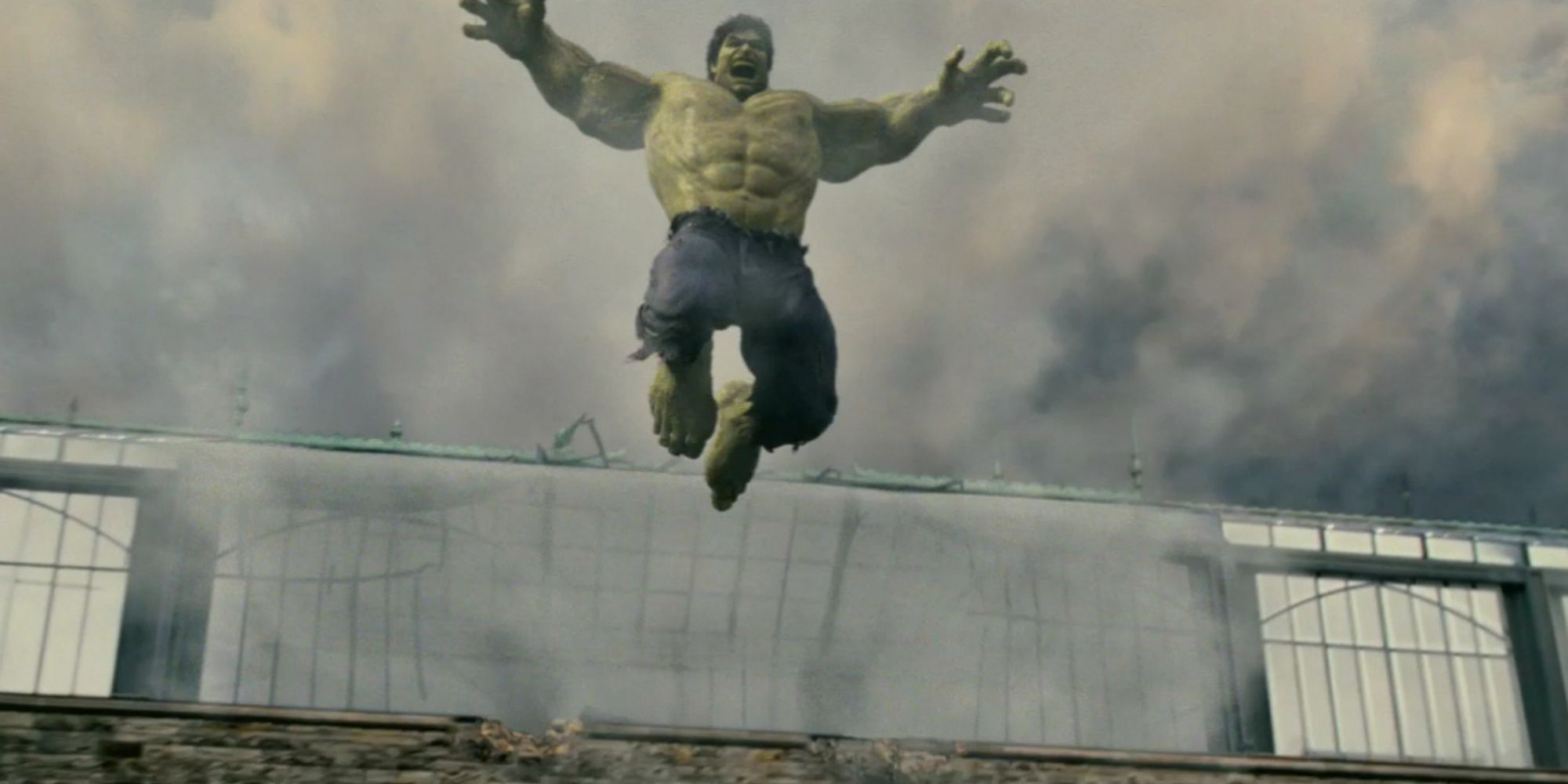 The Hulk leaps over buildings in 2008's The Incredible Hulk