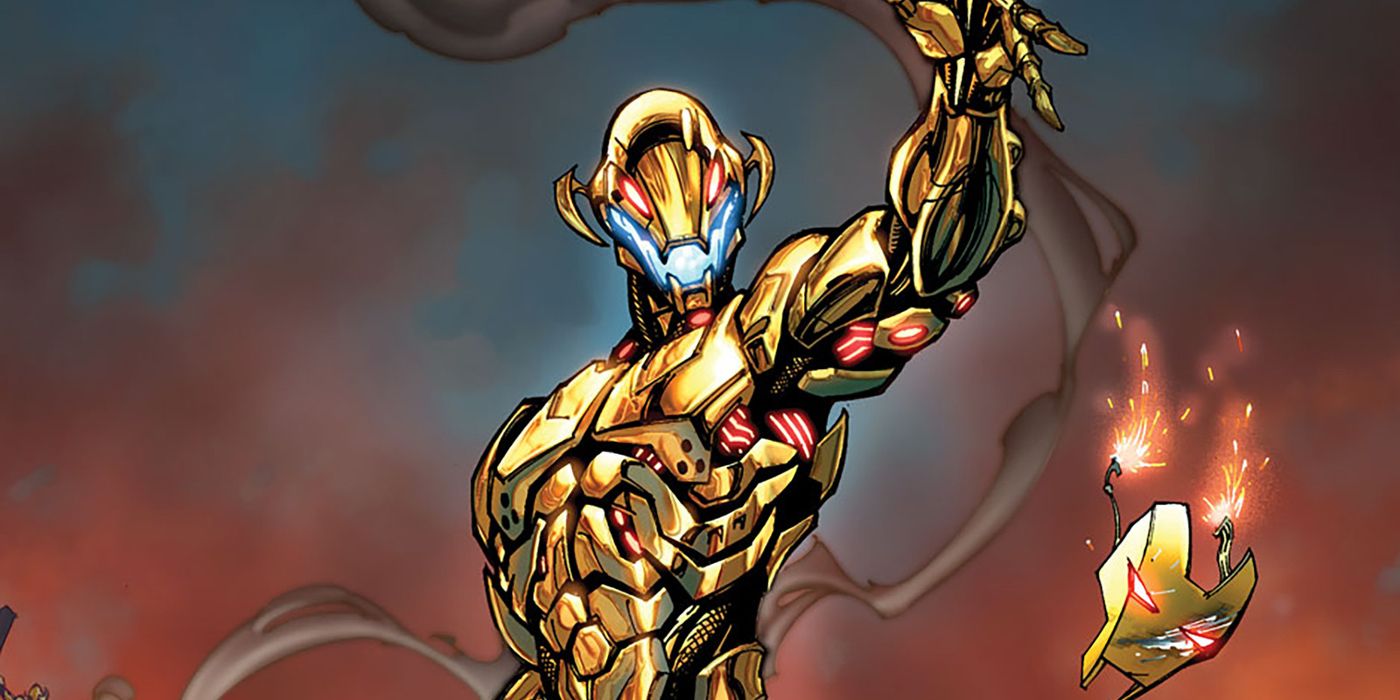 Ultron throws aside his Iron Man mask in Marvel Comics