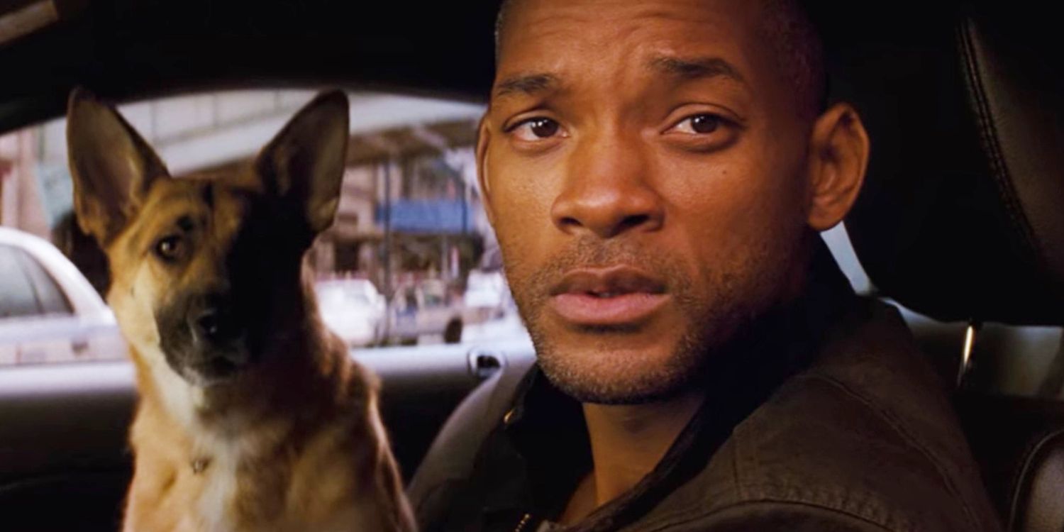 Will Smith with the dog in I Am Legend