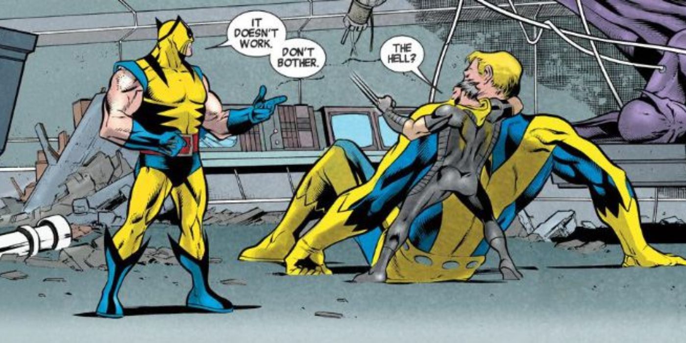 Wolverine enfrenta Wolverine antes de matar Hank Pym em Age of Ultron.