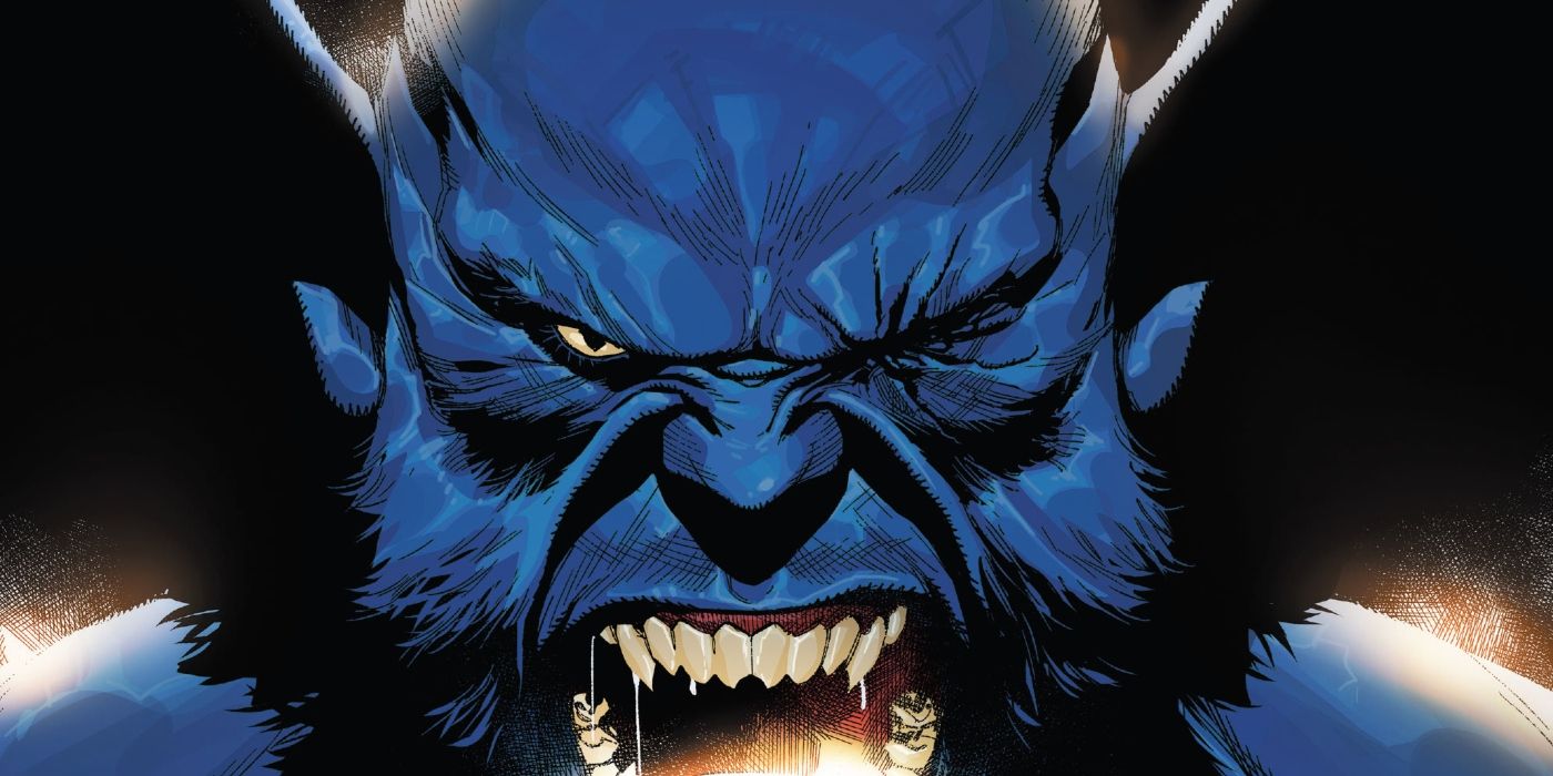 The X-Men's Beast, snarling and angry