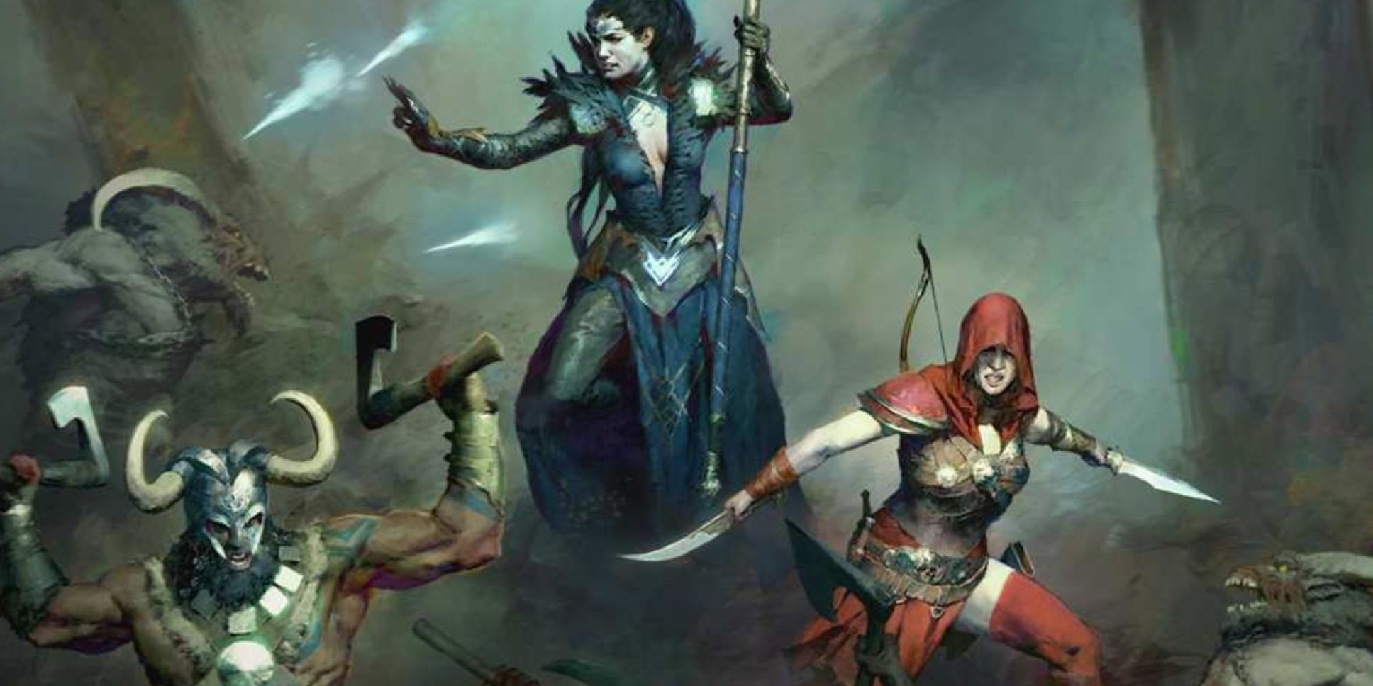 Diablo’s barbarian, sorceress and rogue classes join forces