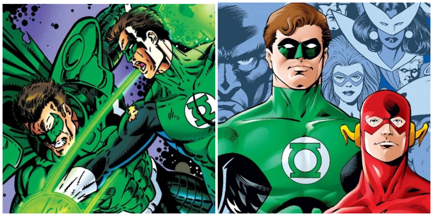 Split image of Green Lantern Emerald Knight and Flash Green Lantern Brave and the Bold