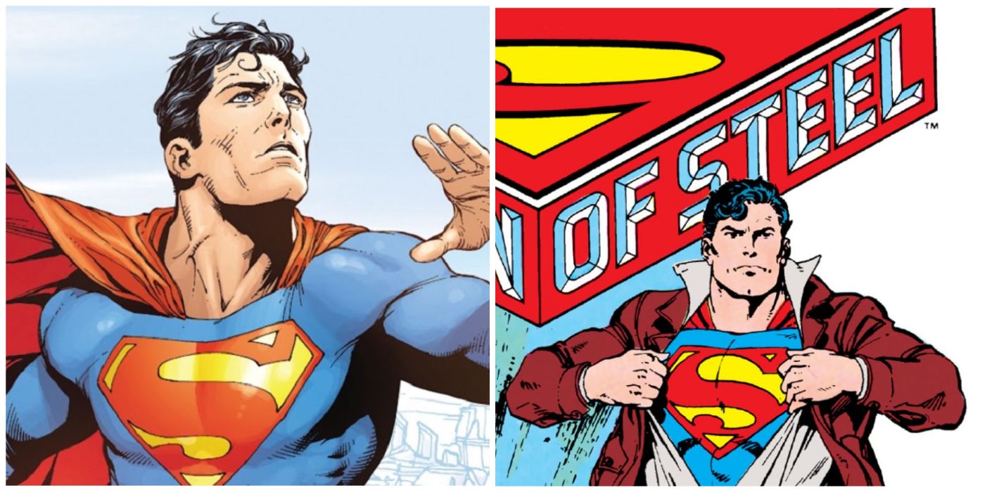 Split image of Superman New Krypton and Man of Steel by John Byrne