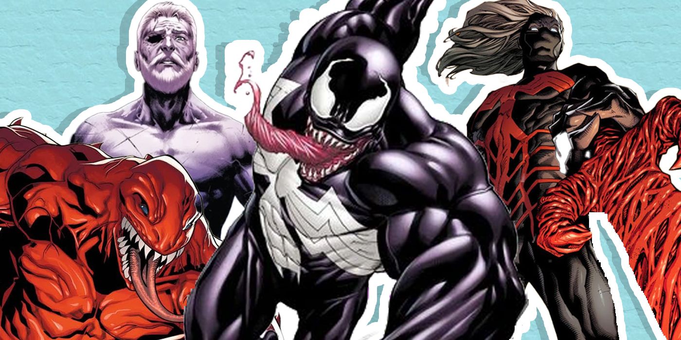 collage image of Bedlam, Eddie Brock, Venom, Codex in King in Black from Marvel Comics