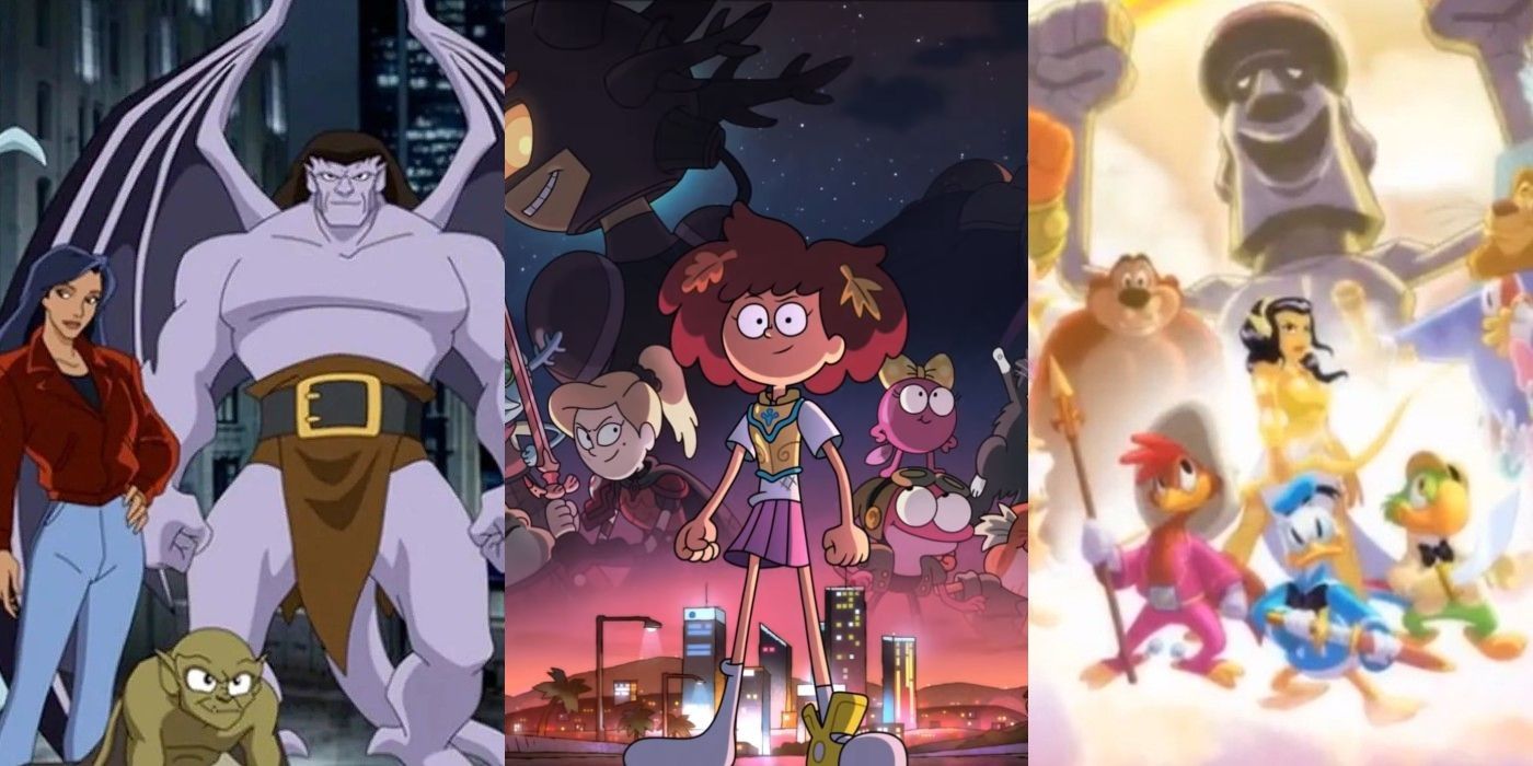 10 Disney Series Adults Can Enjoy Too Feature Image: Gargoyles, Amphibia, and Legend of the Three Caballeros