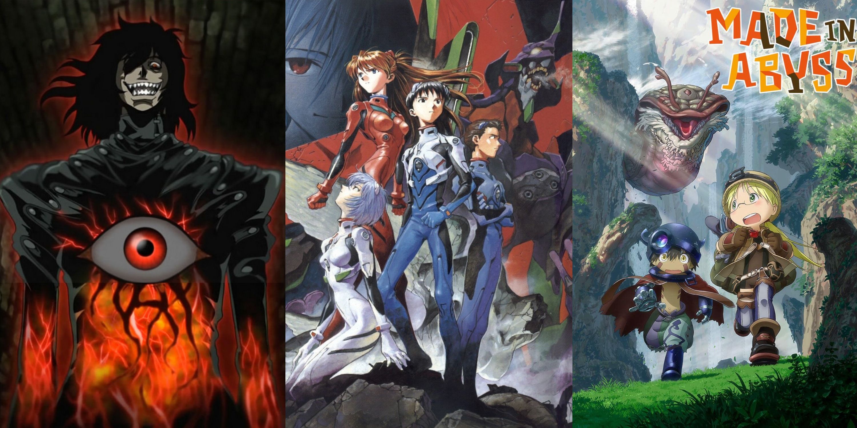 Alucard in Hellsing Ultimate, Shinji in Neon Genesis Evangelion, and Riko and Reg in Made In Abyss.