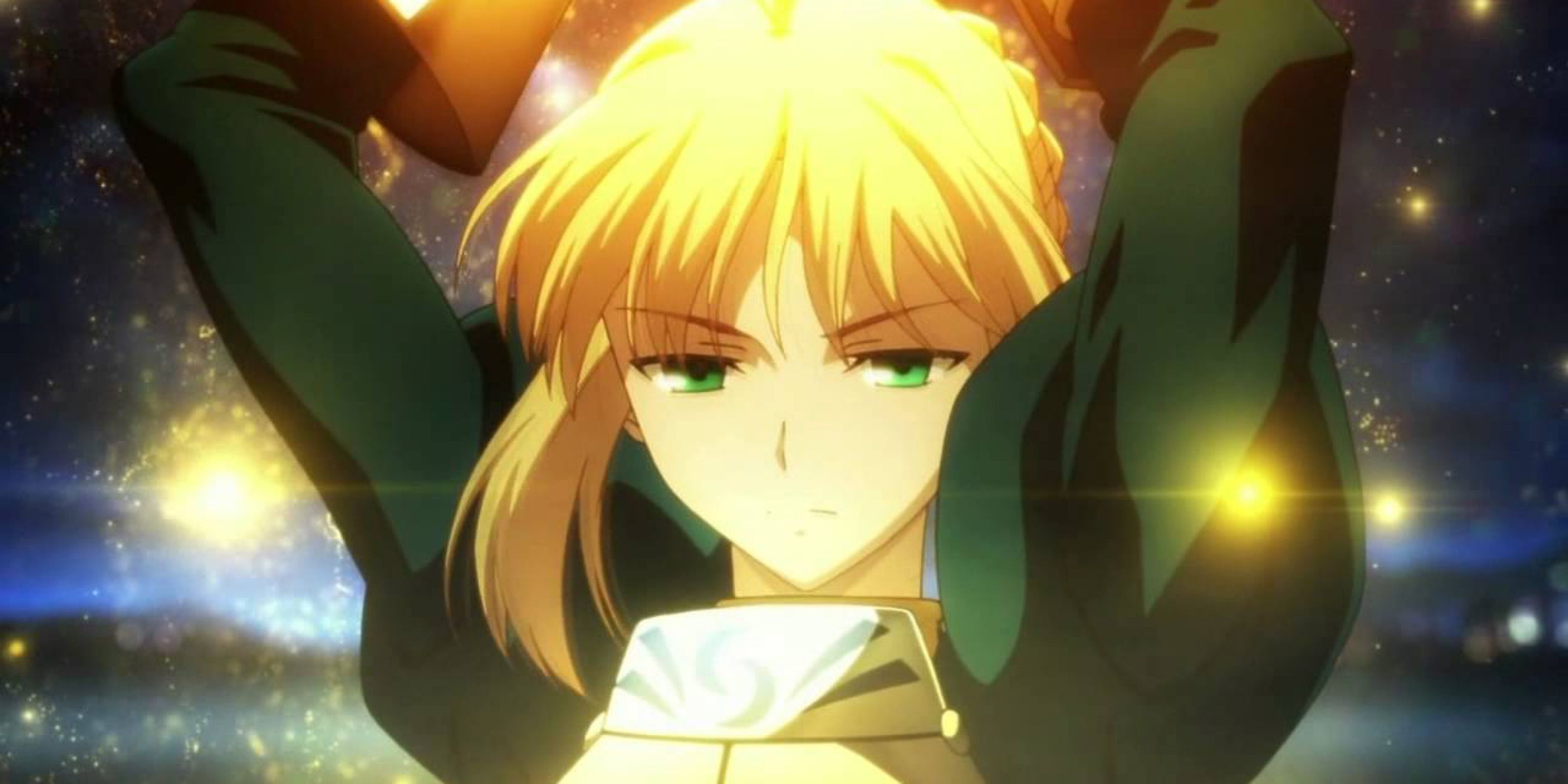Saber se prepara para usar Excalibur en Fate/Zero.