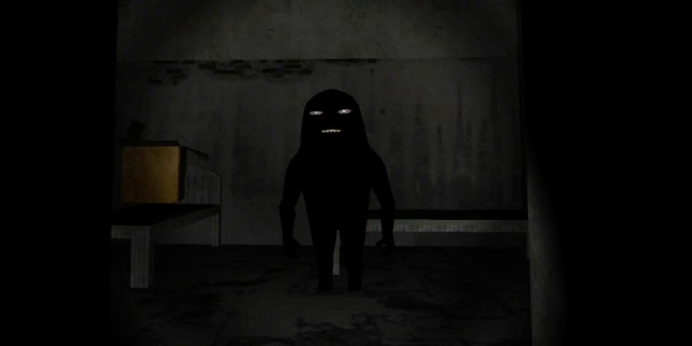 Um monstro do jogo de terror interior