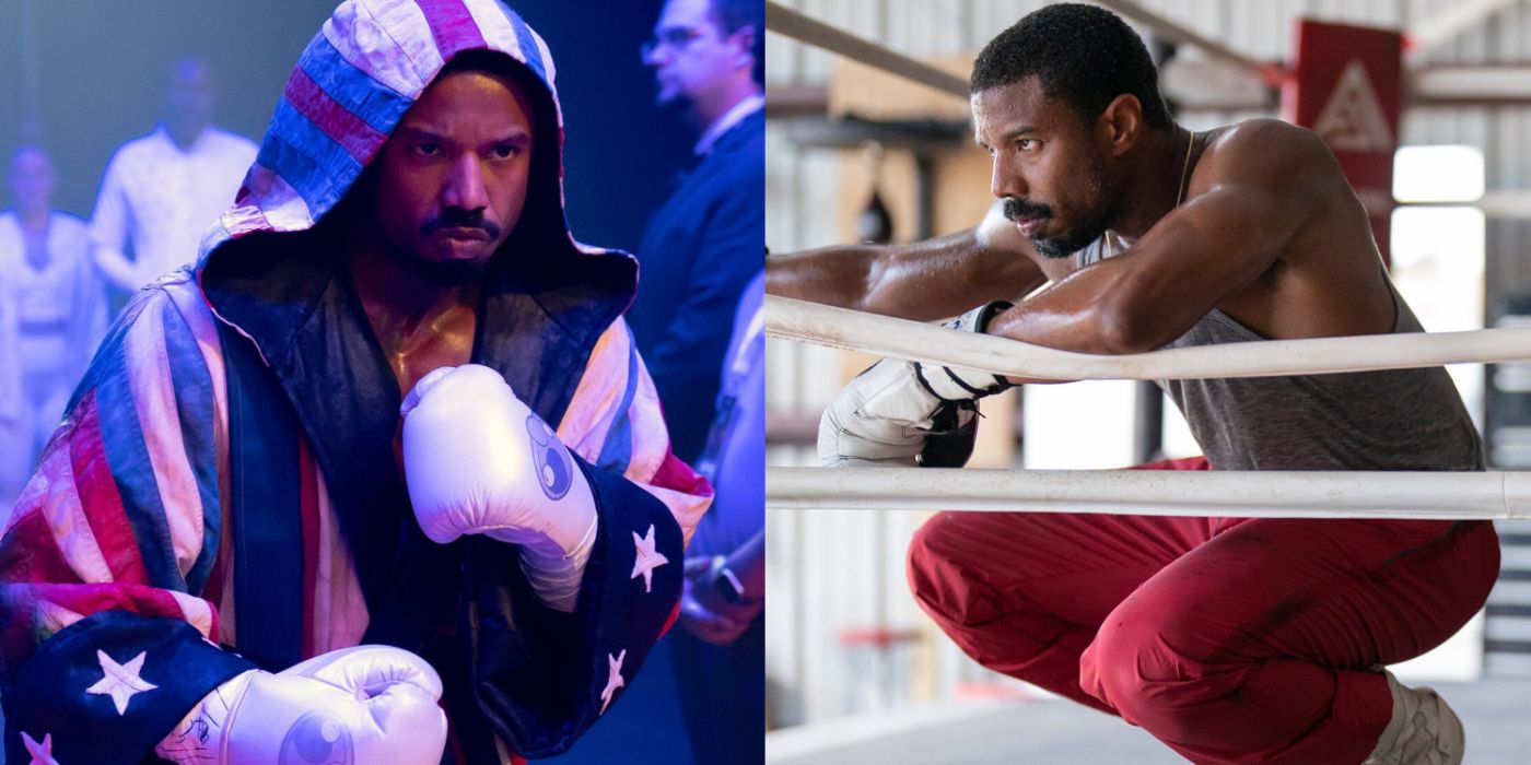 A split image of Adonis Creed in Creed 3