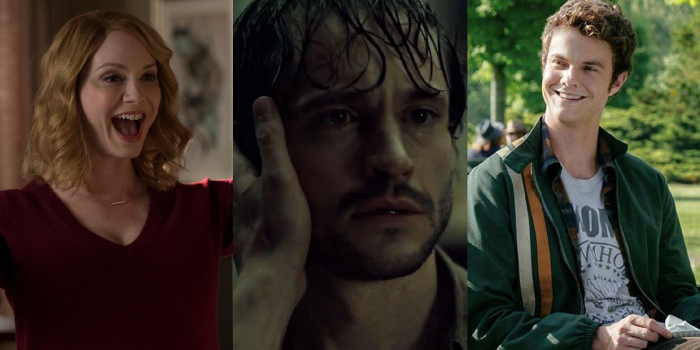 A split image of Beth Boland in Good Girls, Will Graham in Hannibal, and Hughie Campbell in The Boys