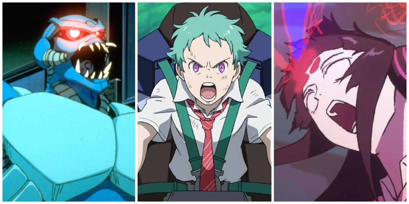A split image of Bubblegum Crash, Eureka Seven AO, and FLCL Progressive anime sequels