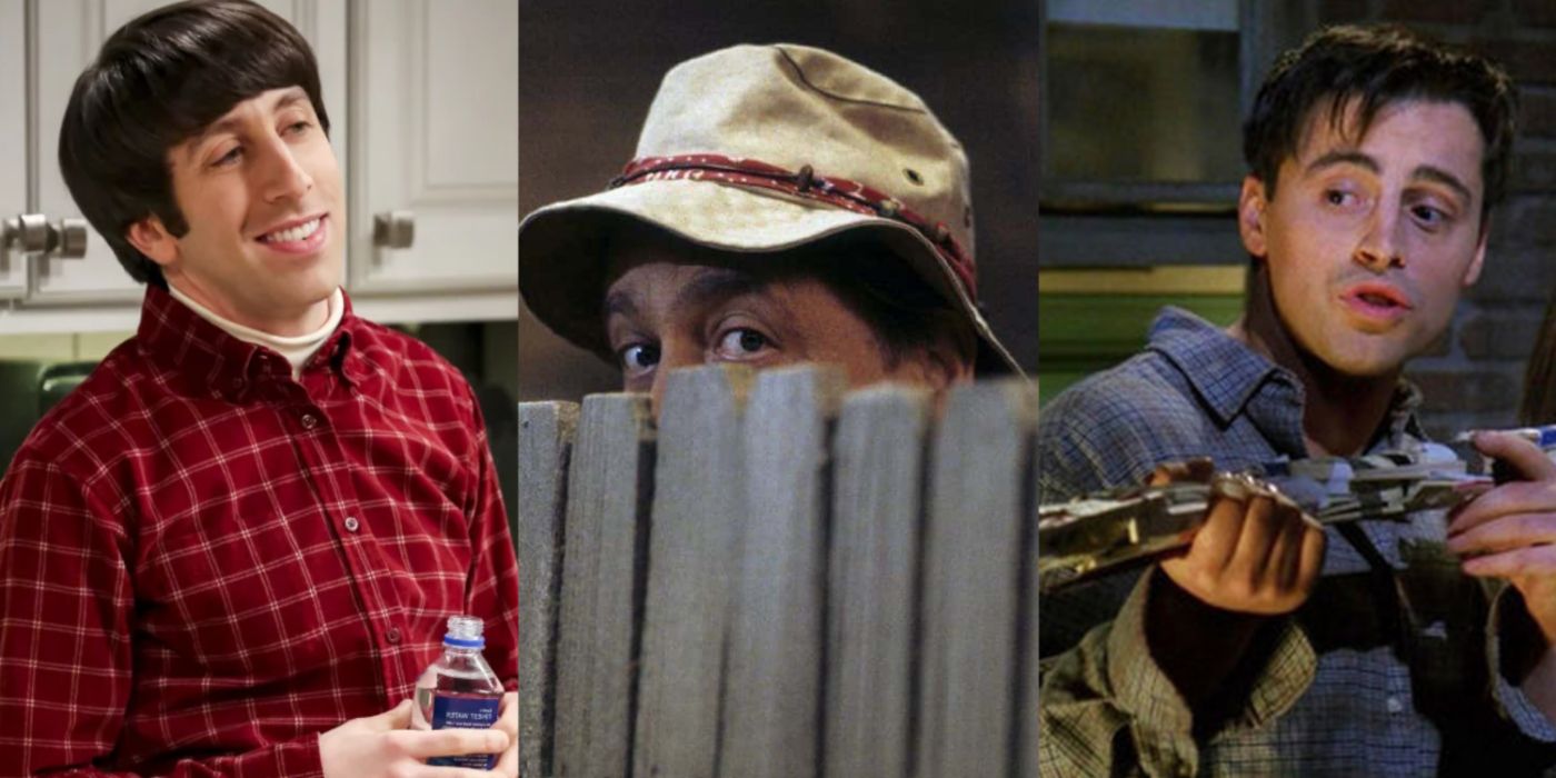 A split image of Howard Wolowitz in The Big Bang Theory, Wilson in Home Improvement, and Joey Tribbiani in Friends