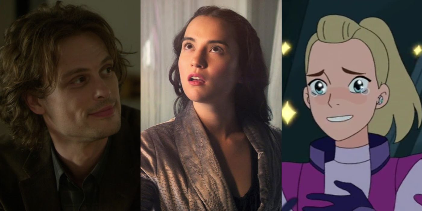 A split image of Spencer Reid in Criminal Minds, Alina in Shadow and Bone, and Adora in She-Ra 