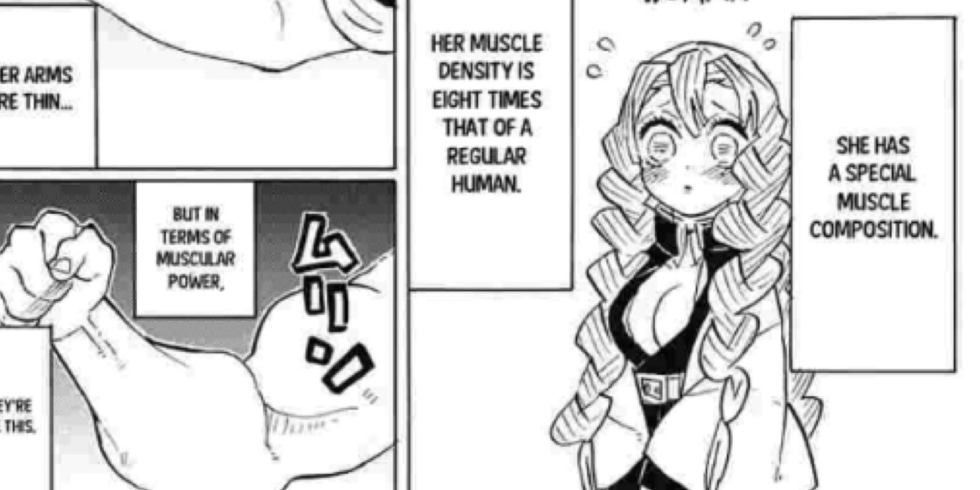 Kanroji’s muscle density in demon slayer manga