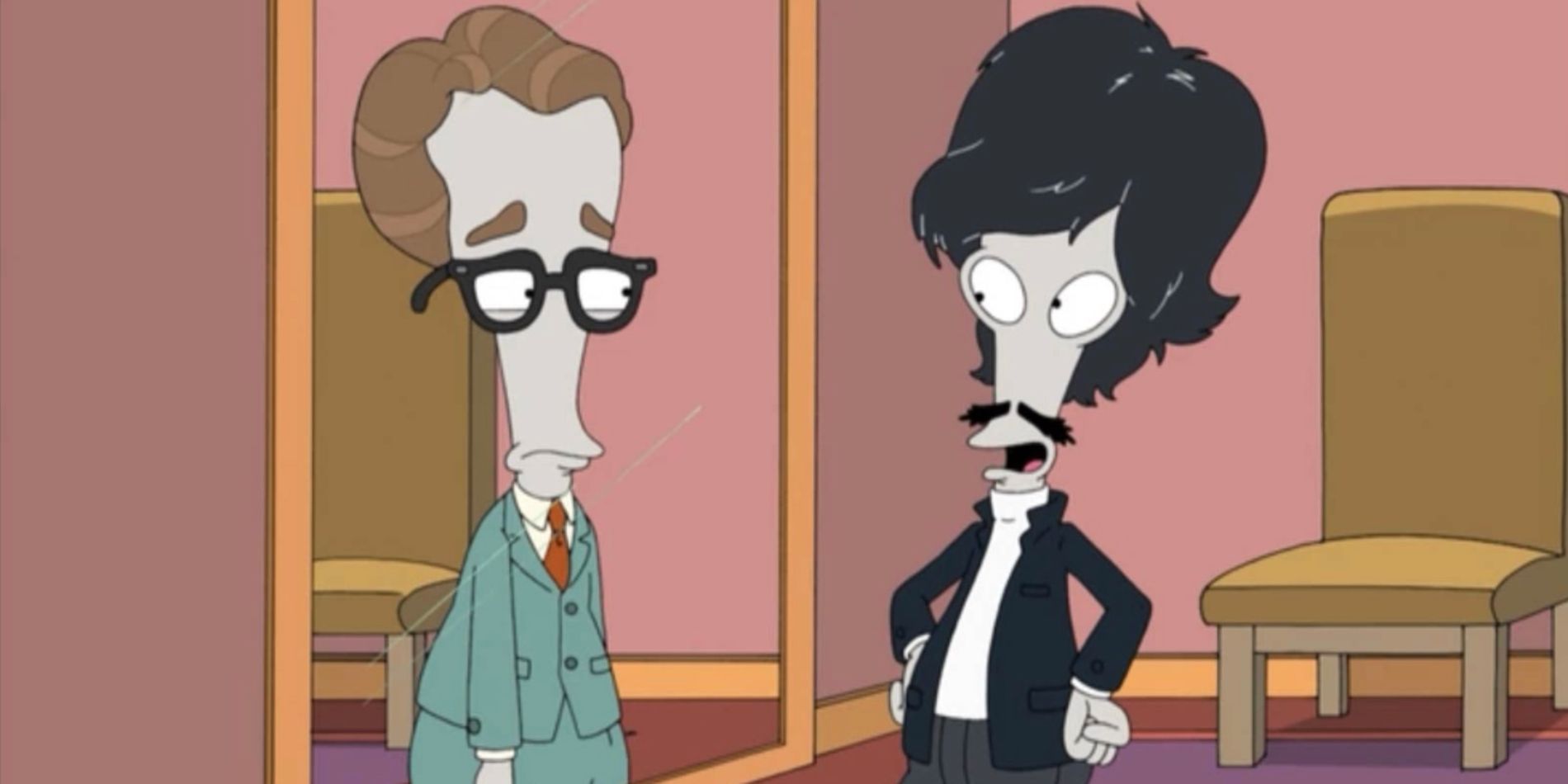 Roger gets nervous when his two personas gang up on each other in American Dad