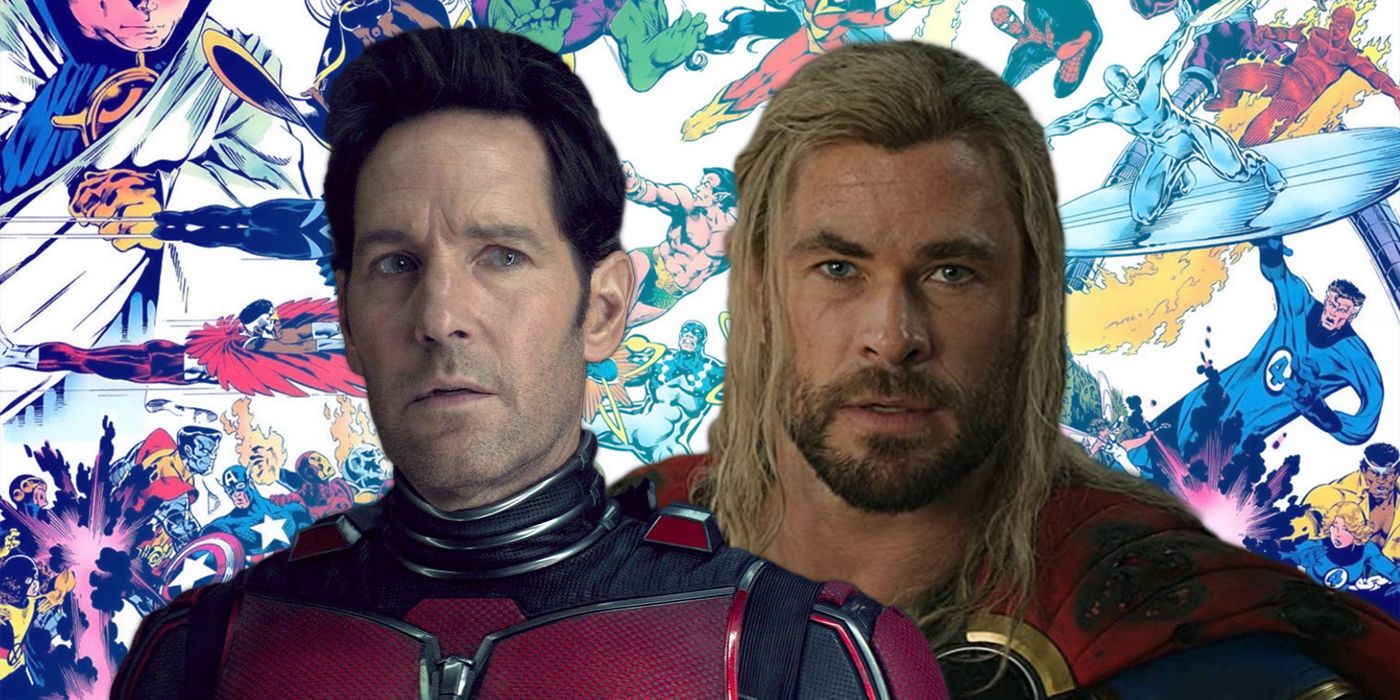 Ant-Man and Thor looking shocked over Marvel Comics character art