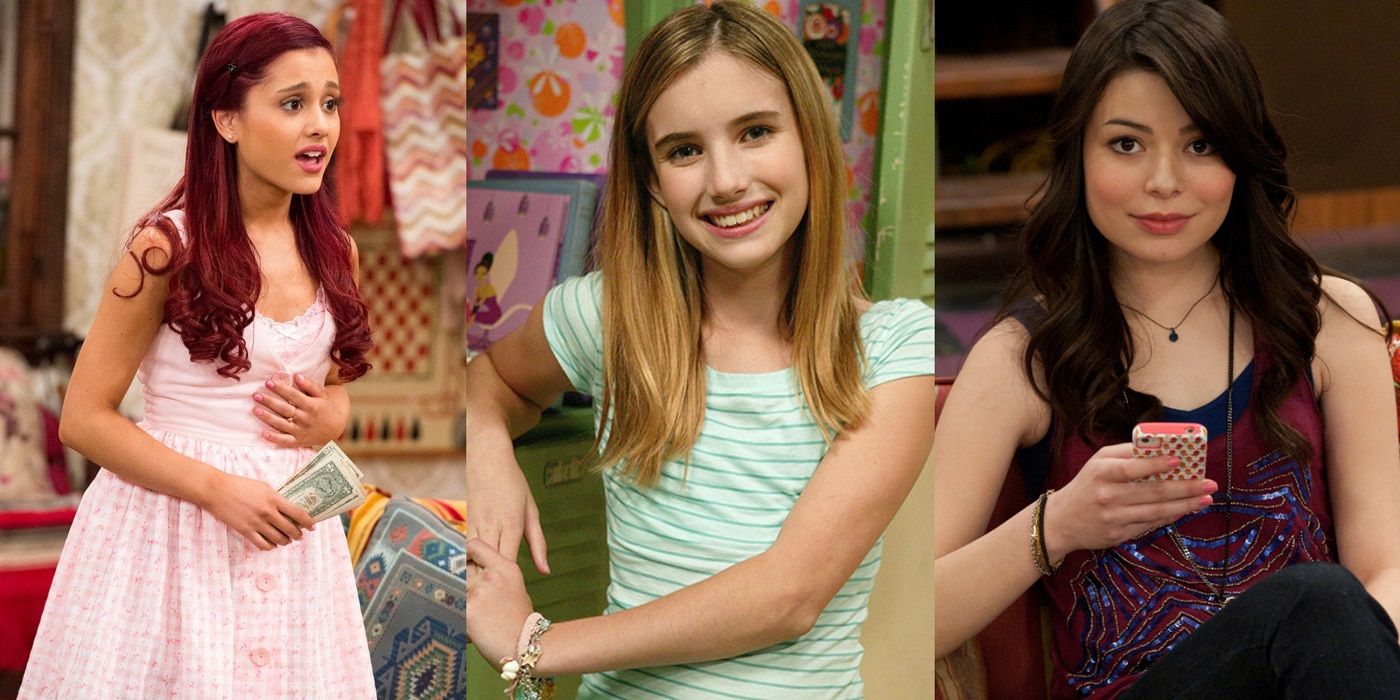 Ariana Grande, Emma Roberts and Miranda Cosgrove as their Nickelodeon characters-1